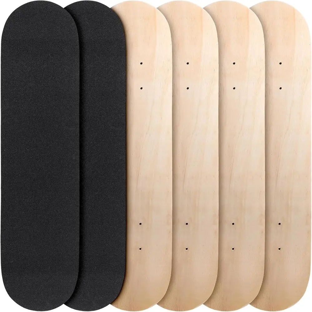 

Maple 7-Ply Skateboard Deck, 32x8 in, Unfinished with Sandpaper, DIY or Replacement Skateboard for Back to School