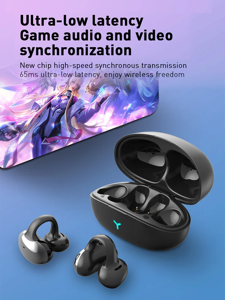 Clip-on Bluetooth headset True wireless HM20 air conduction motion music playback Hanging ear ear bone sensing microphone