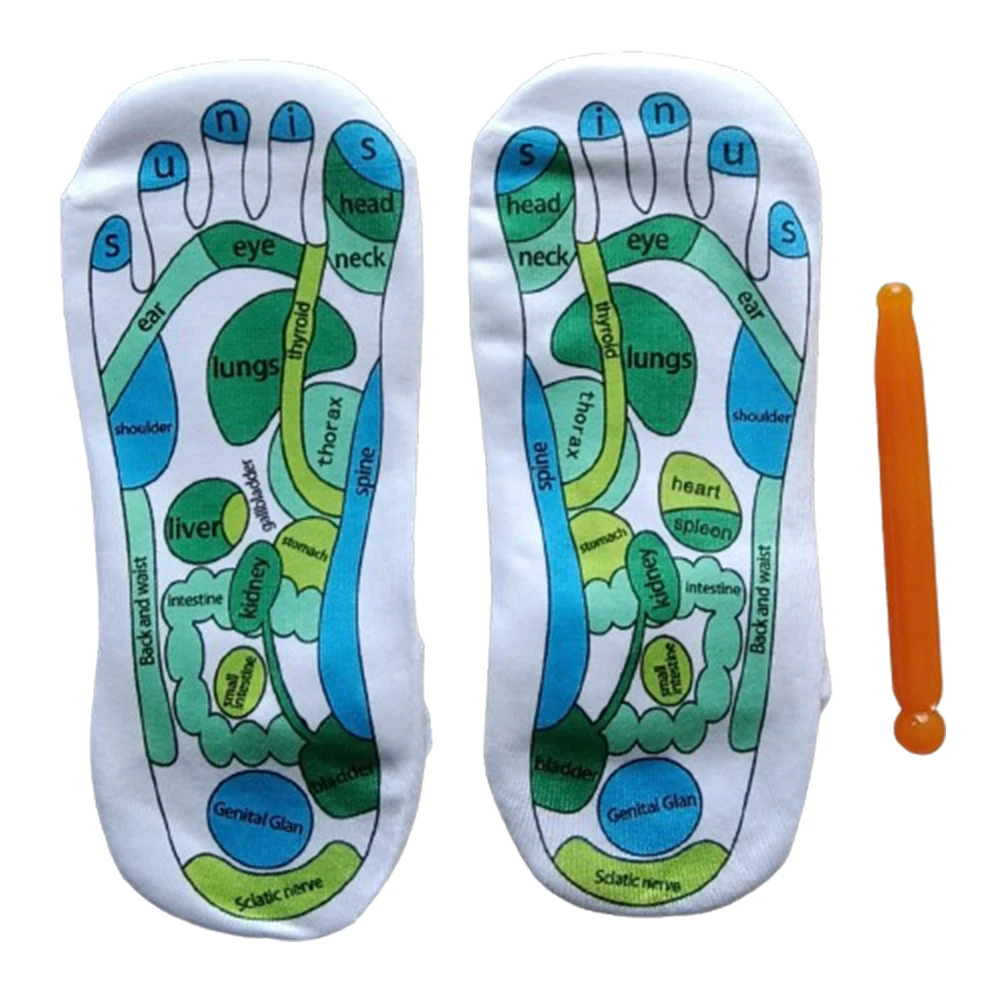 1 Pair Acupressure Socks Acupressure Reflexology Socks Yoga Foot Massage Foot Point Diagram Acupoint Socks Physiotherapy