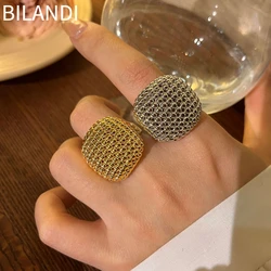 Bilandi-Anillos metálicos de diseño europeo y americano para mujer, Joyería Moderna, regalos de fiesta, accesorios exagerados, nueva tendencia 2024