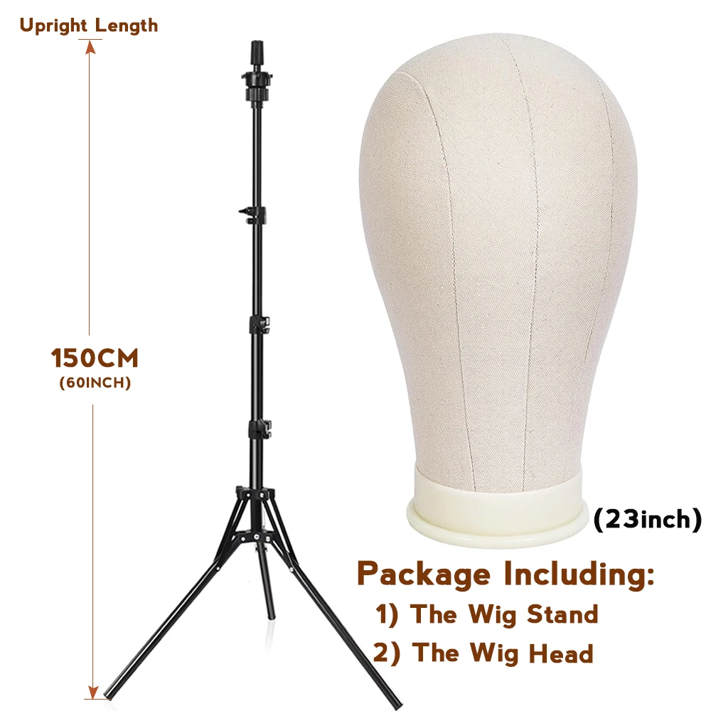 Canvas Wig Stand with Tripod Head