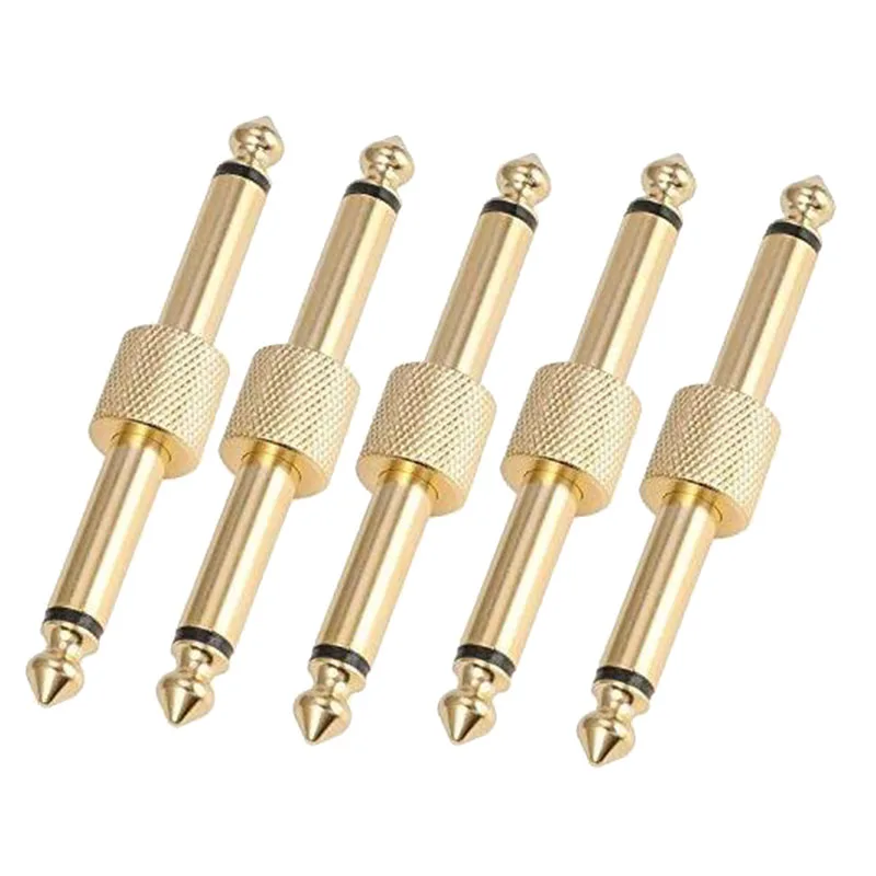 Mosky-conector acoplador de Pedal de efectos de guitarra, 5 piezas, 6,35mm, adaptadores de Audio, Conector de conexión, accesorios de guitarra, piezas de 1/4 pulgadas