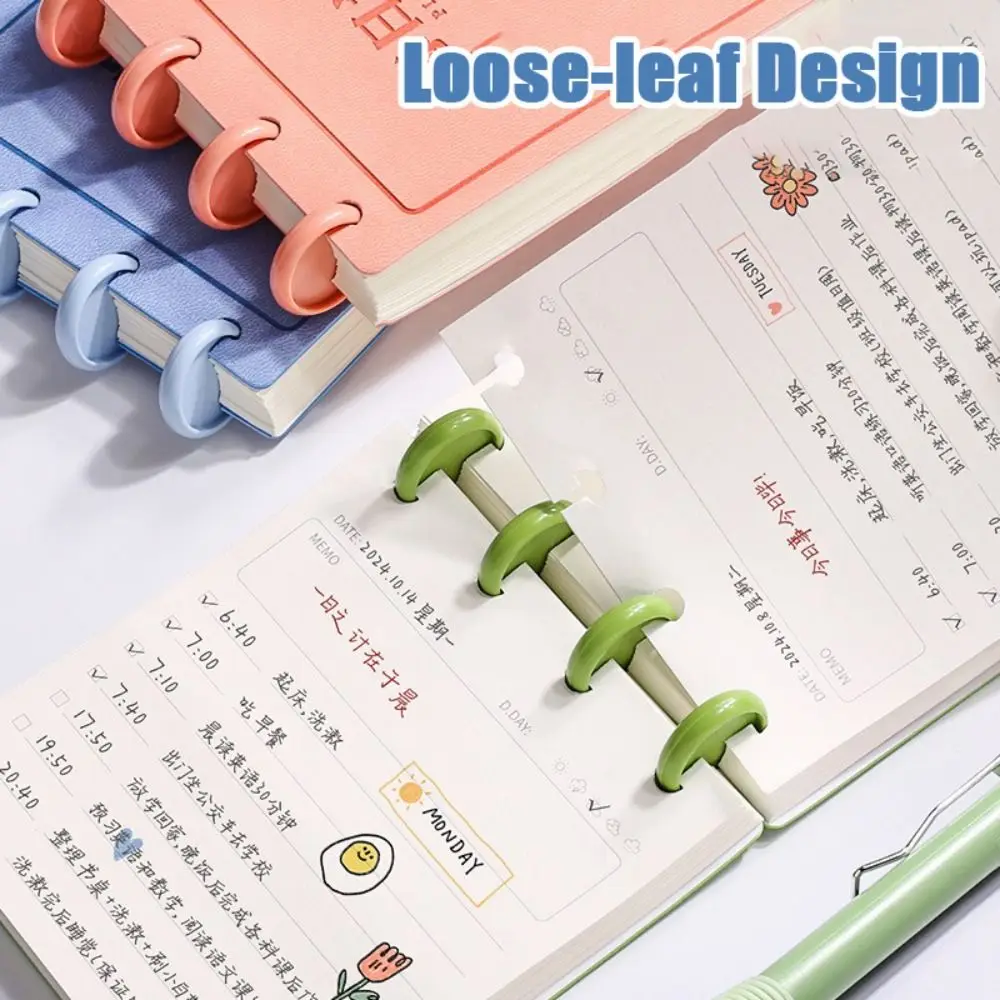 Portable Square Daily Planner Mushroom-hole Self-discipline Notepad To Do List Mini Loose-leaf Notebook School Office