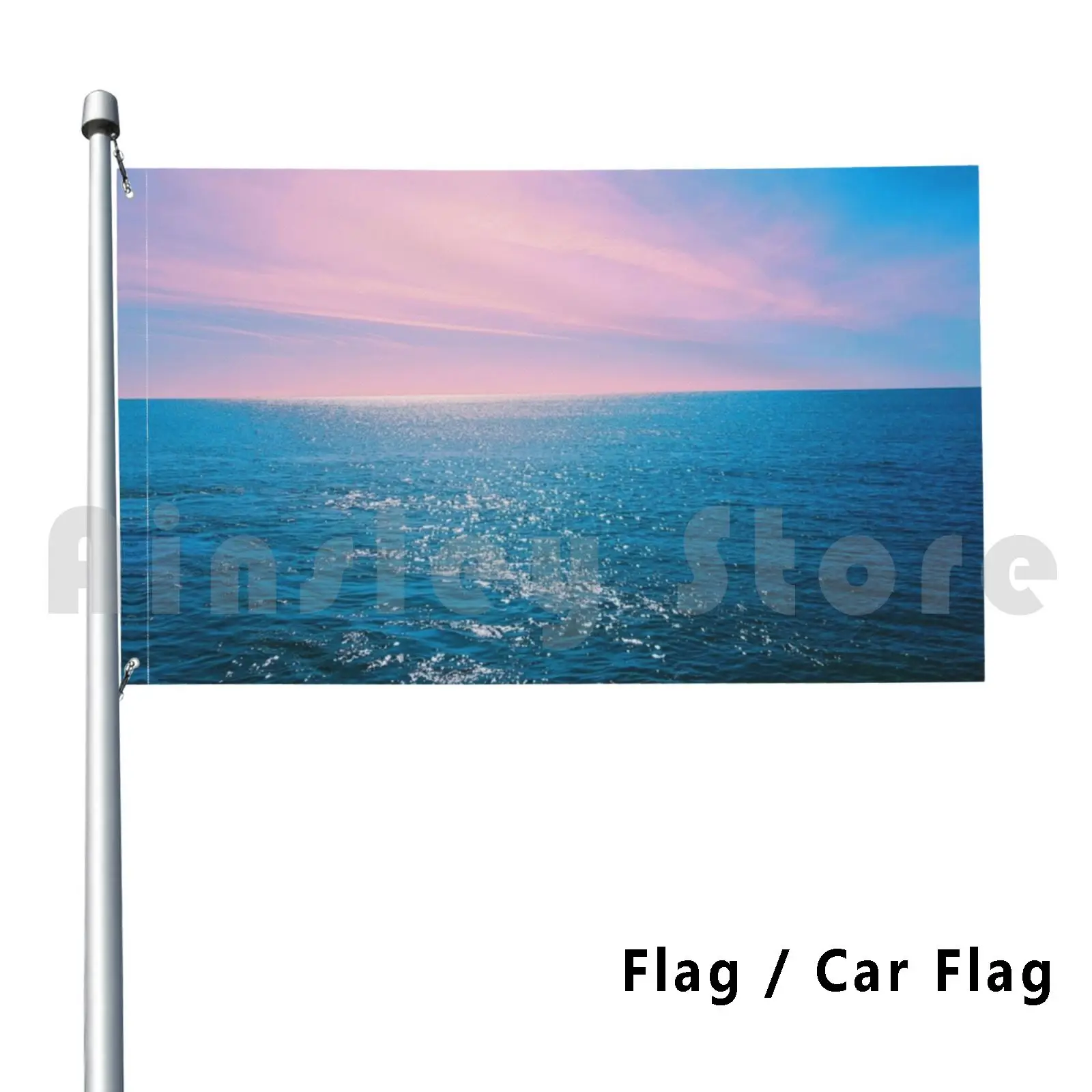 Pink Sky And Mellow Sea Outdoor Decor Flag Car Flag Pink Sky Sea Cadiz Andalucia Spain