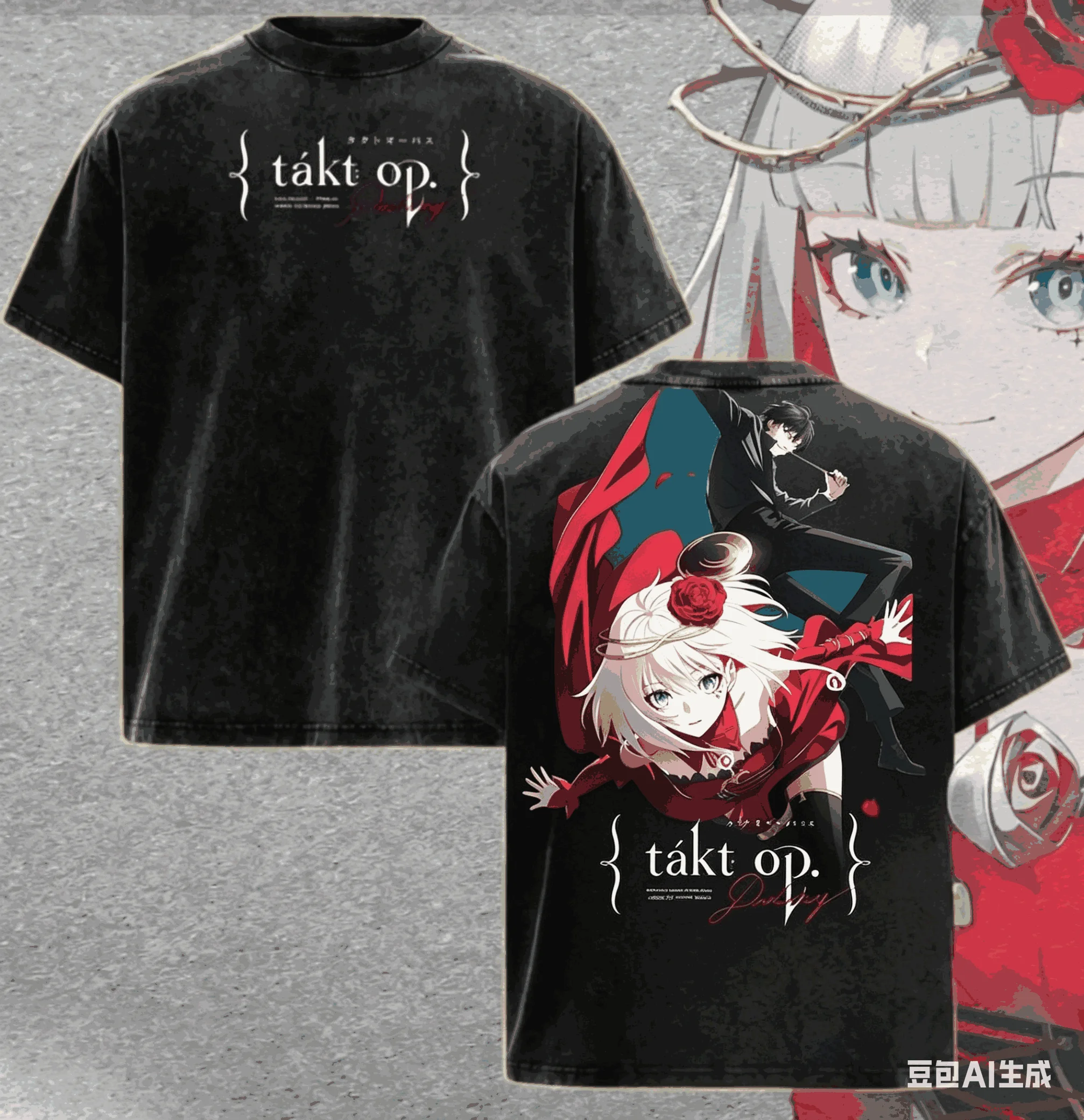 Takt Op. T-shirt Destiny délavé, Nouveau modèle 2026, Vêtement de style affirmé, Toutes saisons, Mode Vintage Rétro, Doux