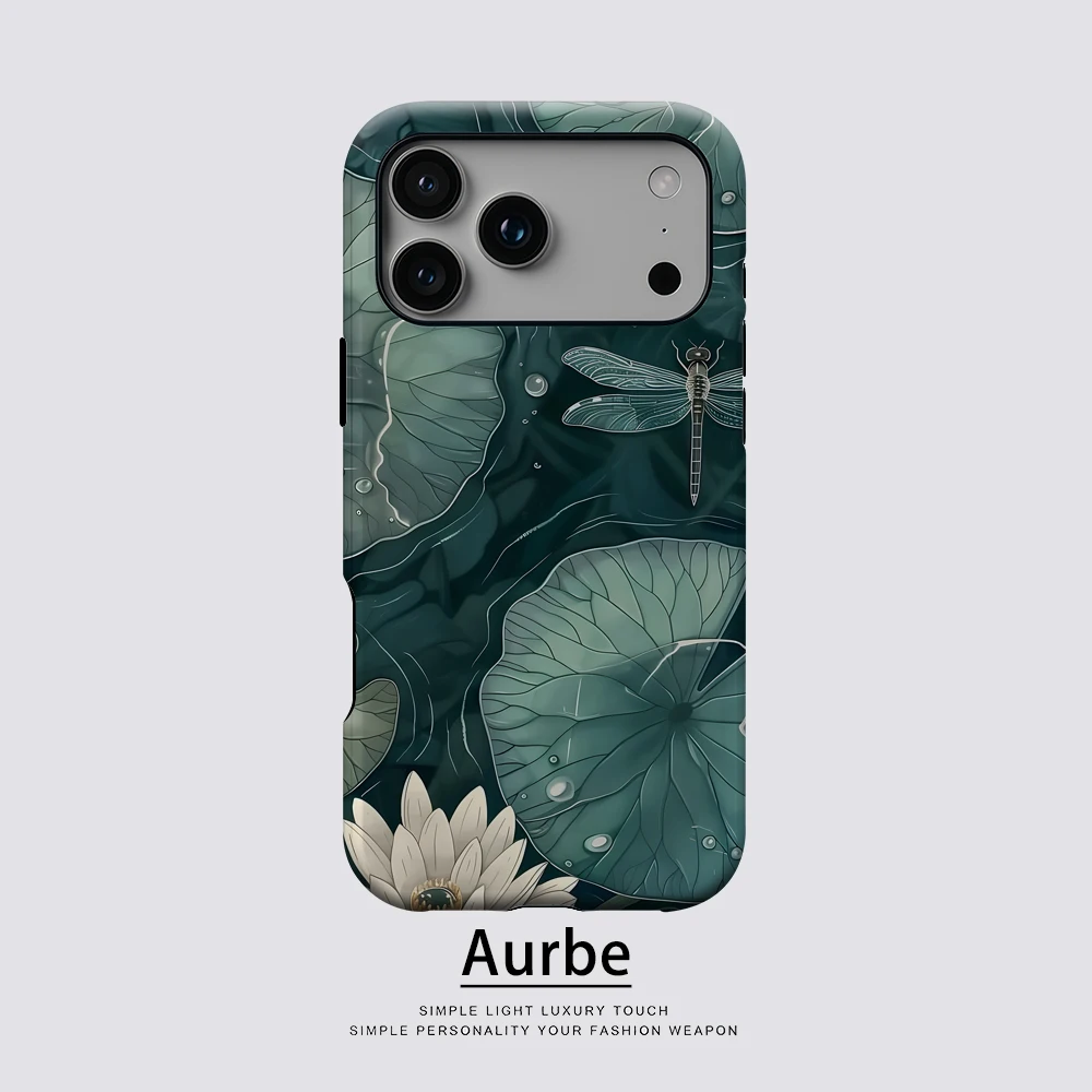 

Lotus & Dragonfly Pond for Magnetic Phone Case for IPhone 17 16 15 14 13 Pro Max Plus Single Double-layer Tough Case