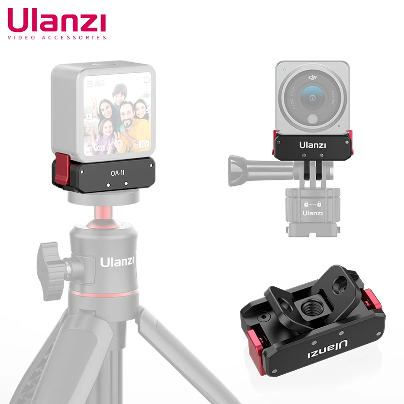 Ulanzi OA-11 Magnetic Power Supply Base Dual Interface Folding Base for DJI Osmo Action 3 Foldable Mount Adapter for Action 3