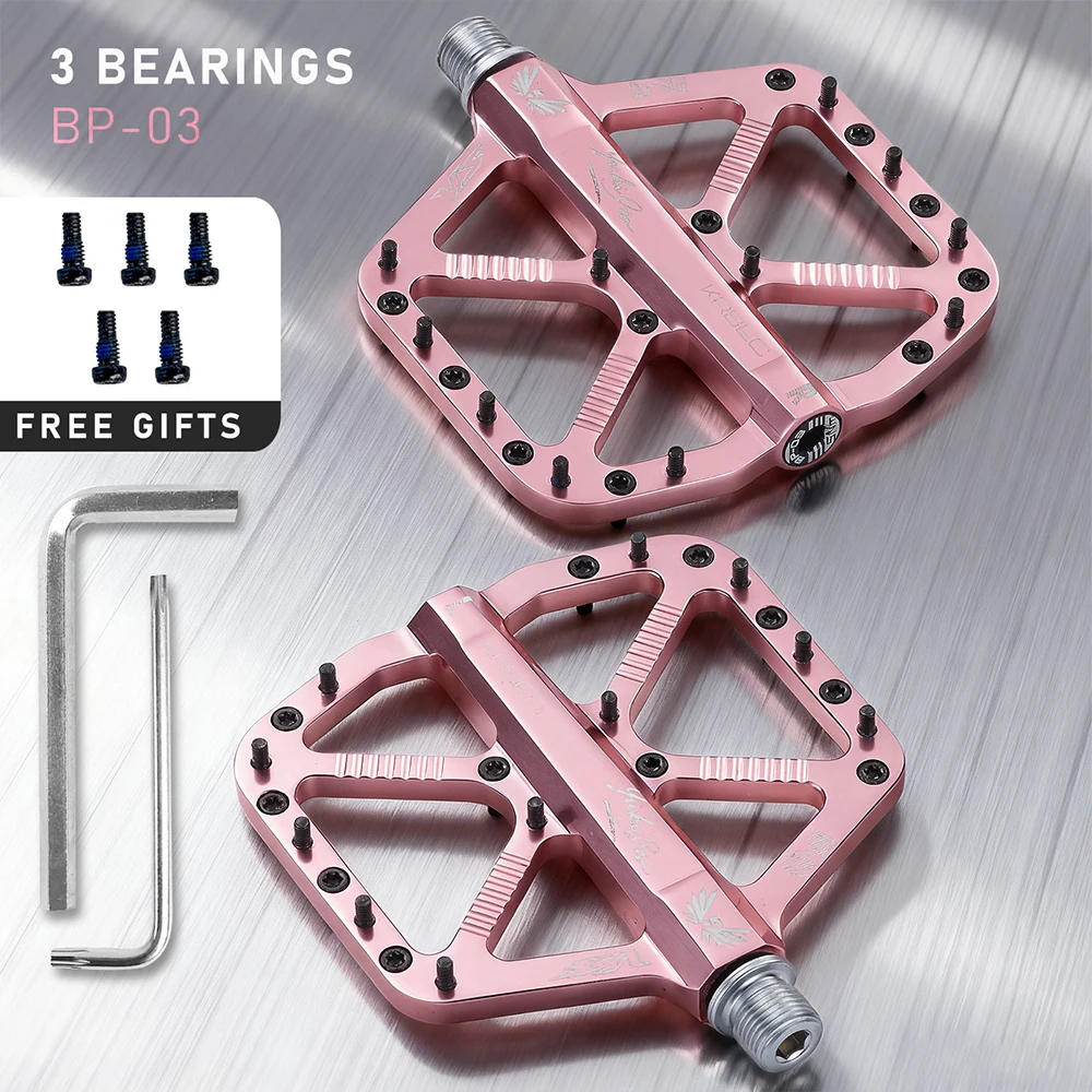 KRSEC CNC 3-Lager Fahrradpedale Ultraleichte BMX MTB Rennradpedale Rutschfeste Aluminiumlegierung Mountainbike-Teile
