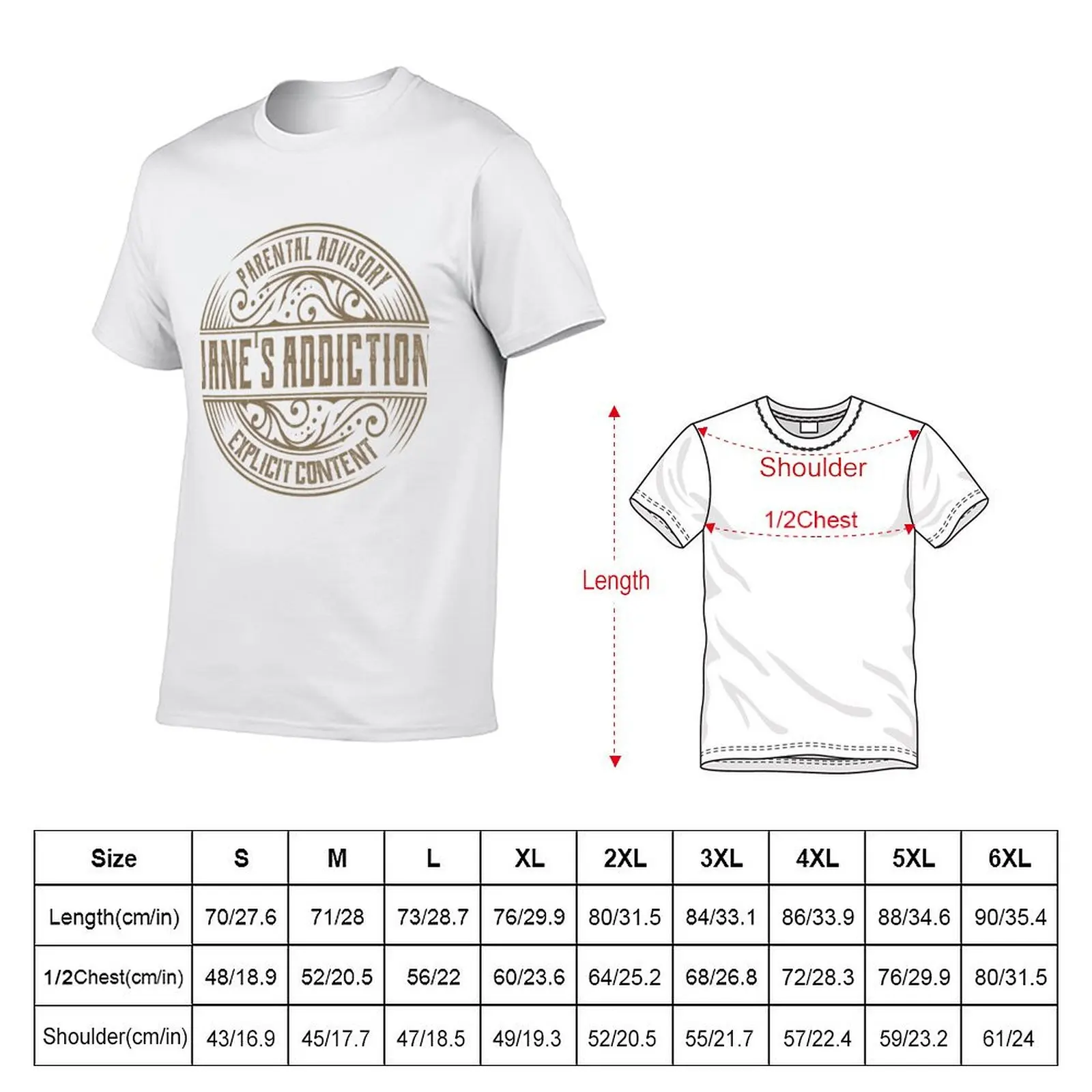 Jane's Nothing's Shocking- Jane's Rock Vintage T-Shirt Plus Size Summer Short Sleeve T-Shirt