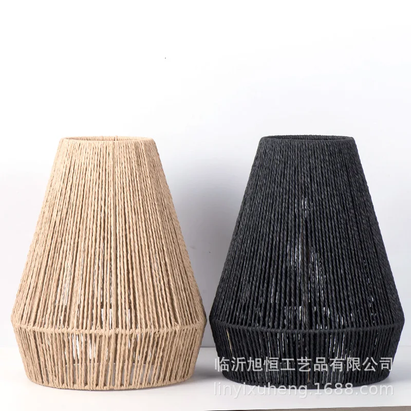 Unique Pendant Chic Handmade Artistic Shade Lamp Boho Lighting Fixture Woven Cover Paper Creative Lampshade Decorative Light