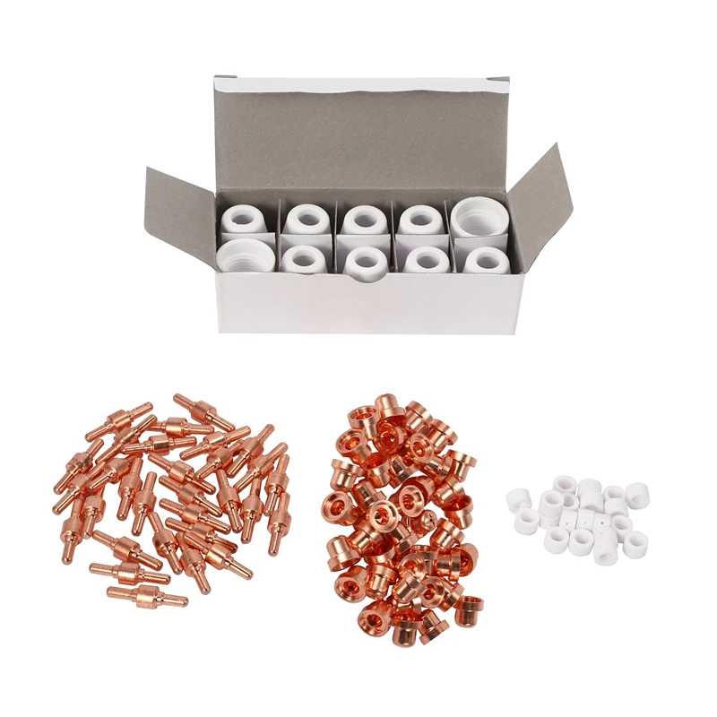 100Pcs PT-31 LG-40 Air Plasma Cutter Cutting Nozzles Electrode Tip Torch Consumable Kits 40A Fit For LGK-40 CUT-40 BPS40