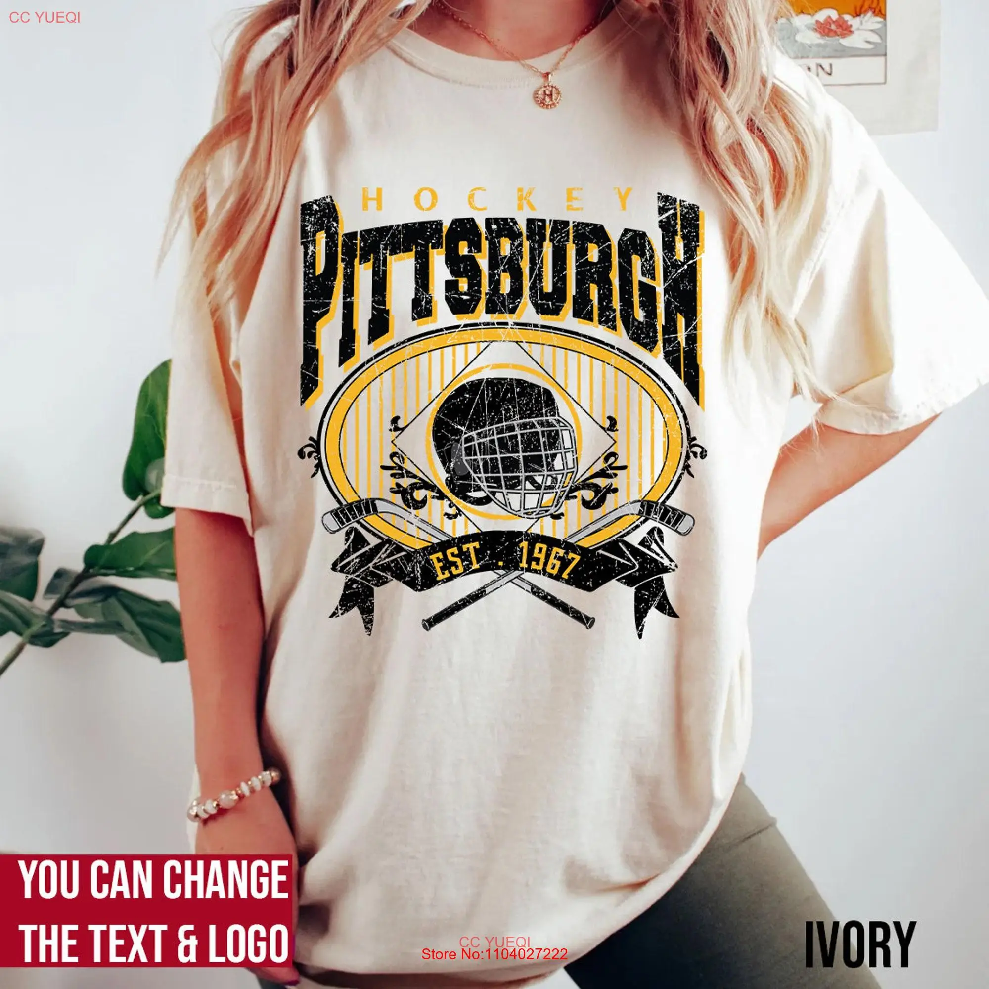 Comfort Colors Pittsburgh Hockey T Shirt SweaT Vintage Style Ice long or short sleeves