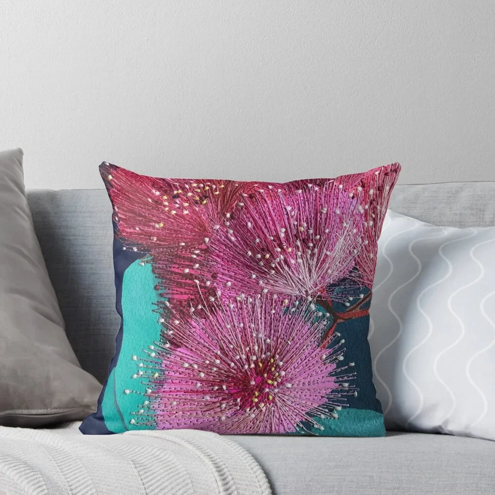 

Australian Pink Gum Flowers by Leah Gay Throw Pillow Rectangular Cushion Cover luxury covers Pillowcase Cushion pillow