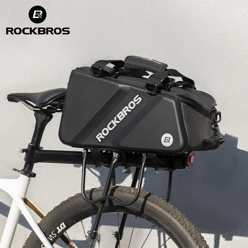 

ROCKBROS Bicycle Bags 11.6L MTB Road Bike Saddle Rack Trunk Bag Hard Shell Waterproof Mountain Bike Luggage Carrier Bags Pannier