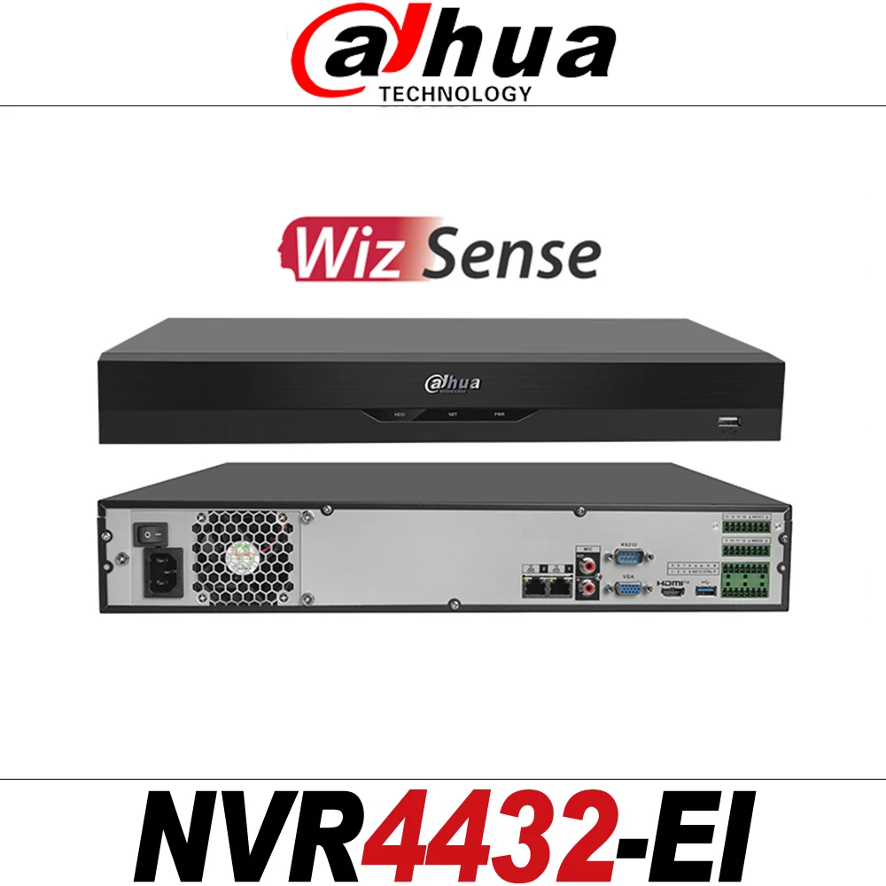 Dahua 32CH 1.5U 4HDDs WizSense AI Network Video Recorder NVR4432-EI IVS ANPR Face Detection SMD Plus H.265+ For Network Camera