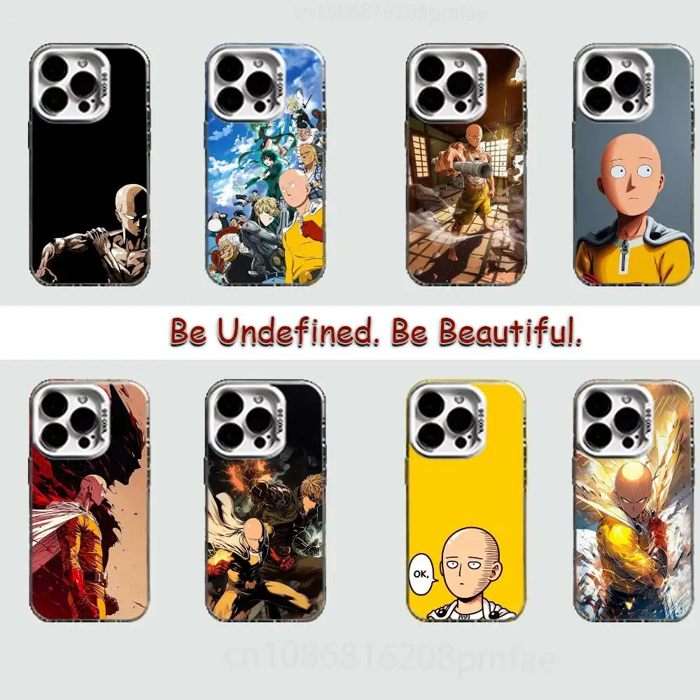 

Anime One-P-Punch Man White Shockproof Phone Case For iPhone 17,16,15,14,13,12,11,Pro,XS,Max,Plus,Mini,SE
