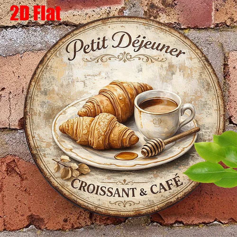 2D Flat Round Sign, Vintage Plaque about 
