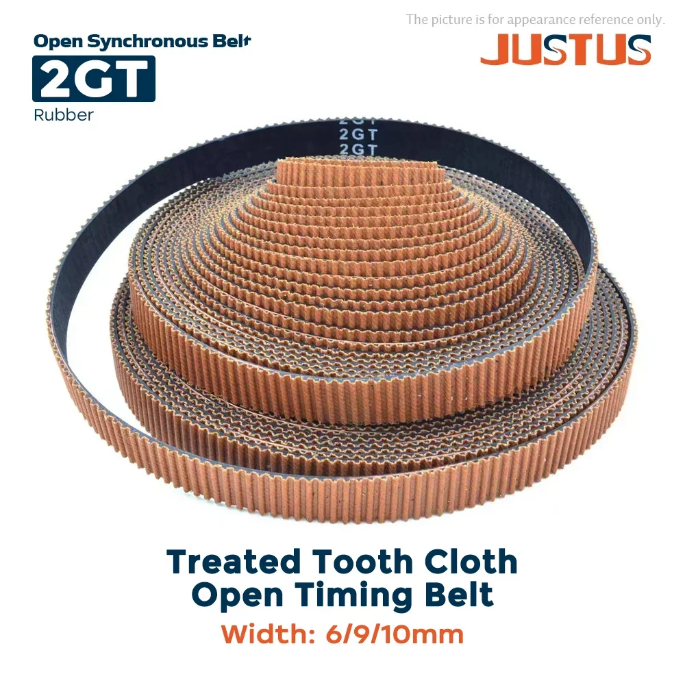 2GT RF Open Synchronous Belt GT2 Open Timing Belt Width 6/9/10mm For Voron 3D Printer Parts Rubber Non-slip Open Belt