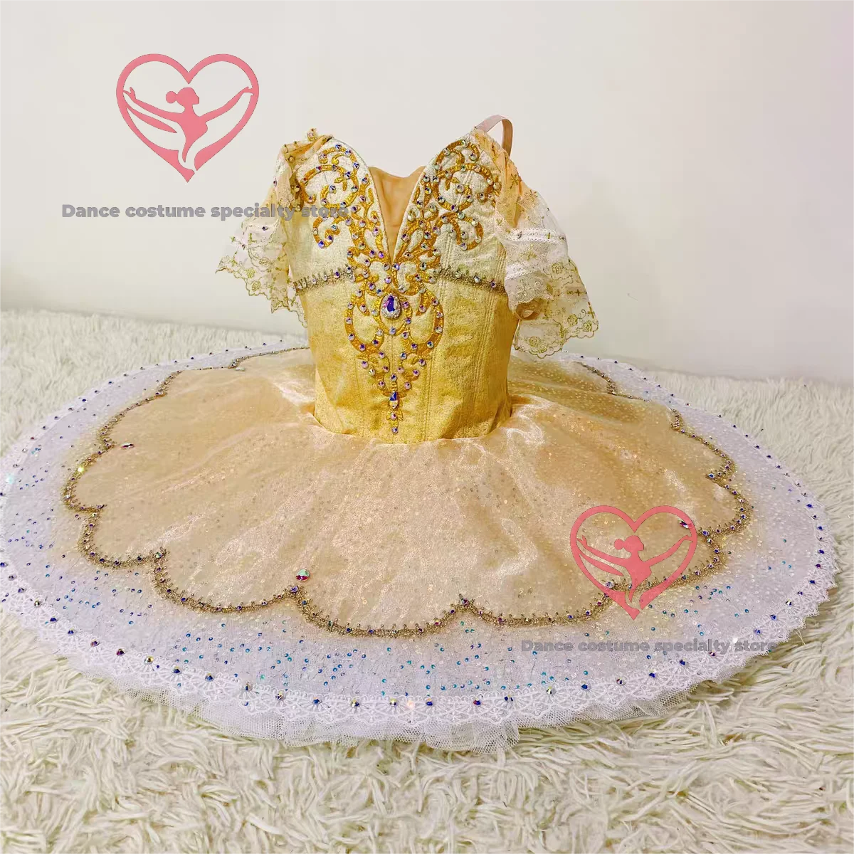 

Балетная новая золотая профессиональная юбка-пачка с вариацией Paquita and Raymonda, профессиональная юбка-пачка GDC на заказ