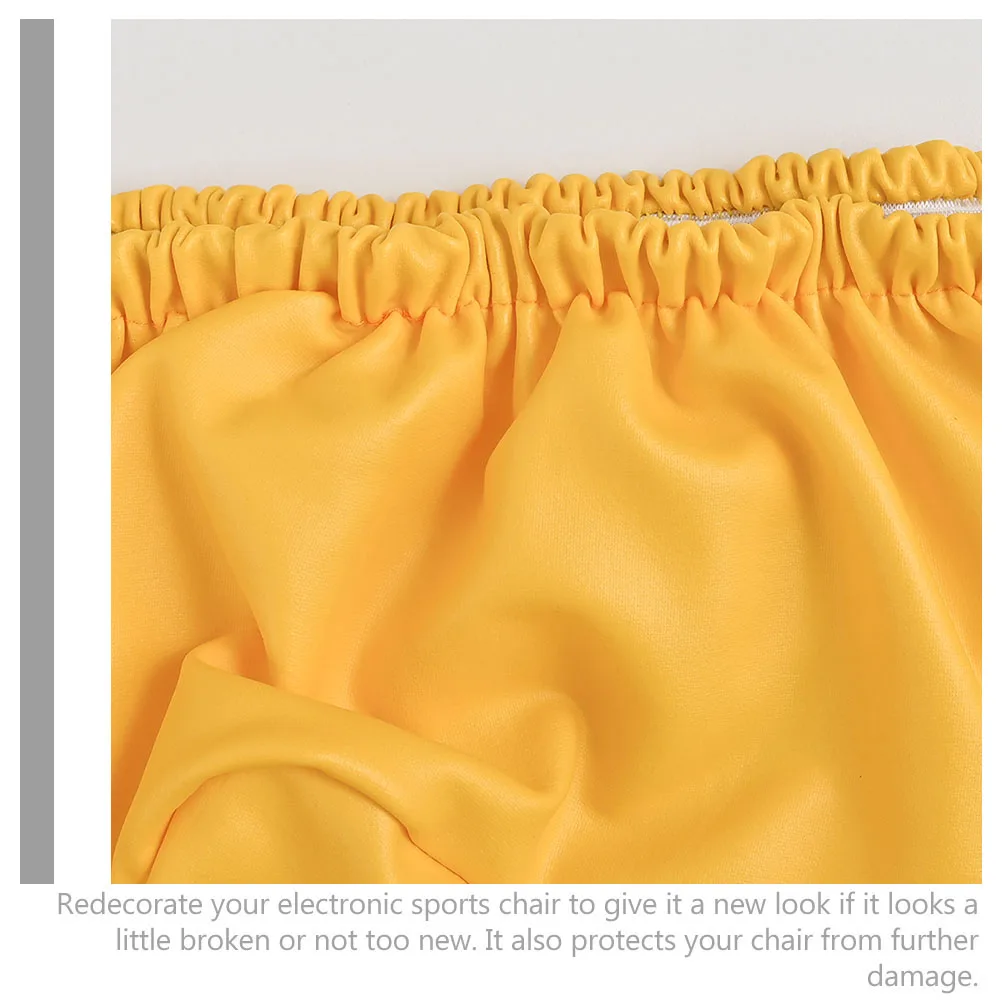 

Gaming Chair Cover PU Elastic Polyester Protective Slipcover for Computer Office Chair Yellow Anti slip Dustproof Stretchable
