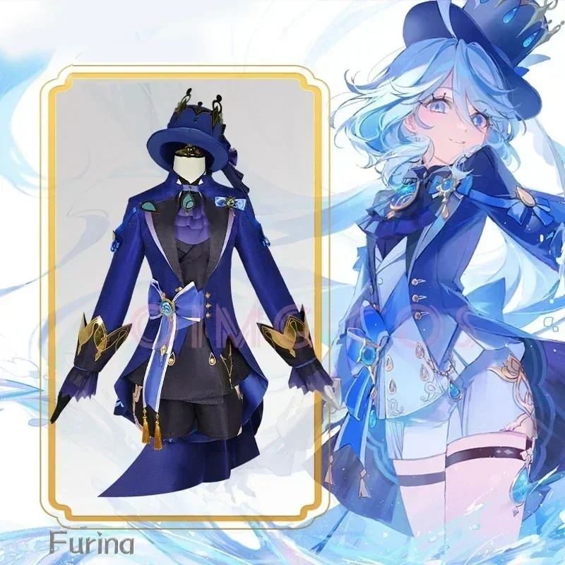 Coslan Furina Genshin Focalors Costume Cosplay Impact Abbigliamento quotidiano Parrucca uniforme di carnevale Anime Costumi per feste di Halloween Donna Ga