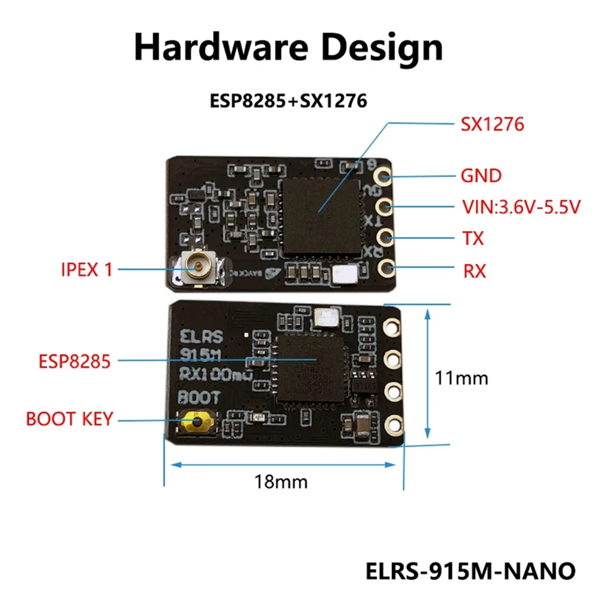 ELRS 915MHz NANO ExpressLRS Receiver with T Type Antenna for RC FPV Traversing Drones Parts