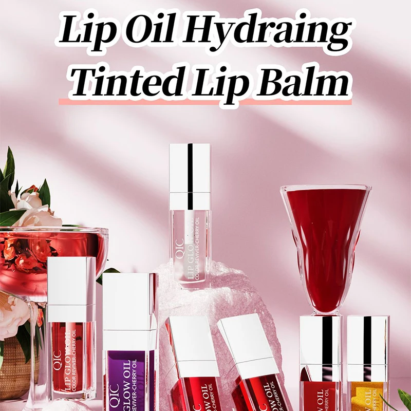 Brilhante Lip Gloss Óleo Hidraing Tinted Lip Balm, Crystal Clear Batom, Hidratante Lipgloss, Desvanecimento Lip Lines