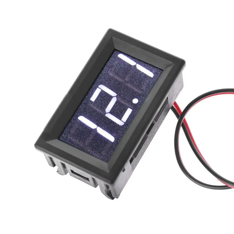 Y1UB Meter Voltmeter 2 Wire LED Display Panel Tester for Motorcycle Car