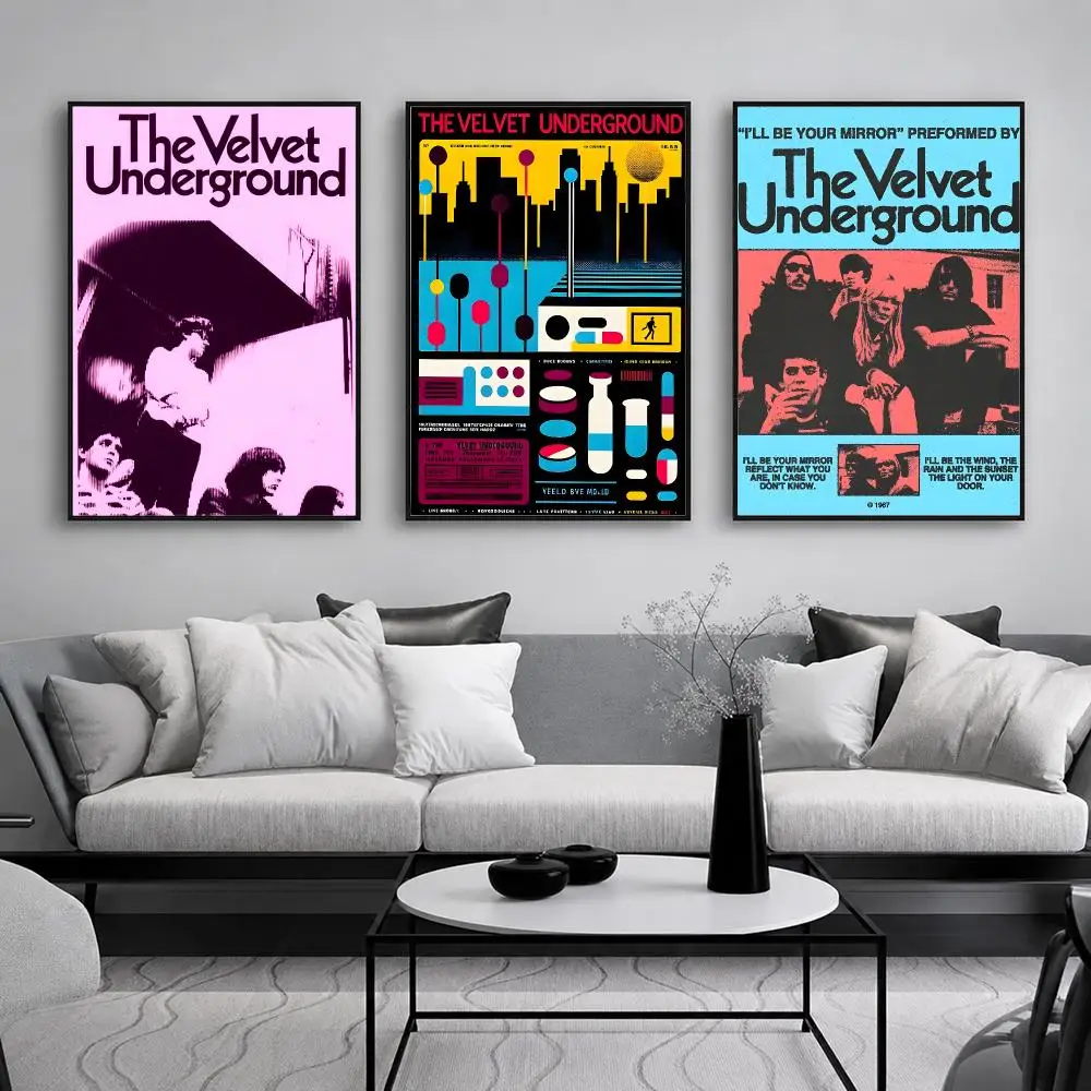 Classic Rock Band T-The Velvet U-Underground Poster Wall Art Print Sticker for Bedroom Living Room Dorm Office Modern Home Decor