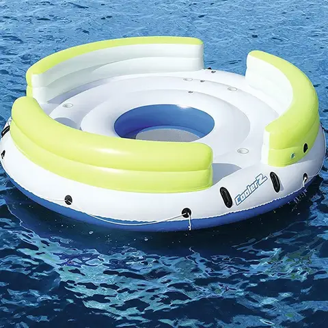 Uppblåsbara leksaker Stor 6-personers rund ö flytande vattenstol partystrand hopfällbar forsränning båt för utomhusunderhållning 8 best sales uppblåsbar flytande ö - №3