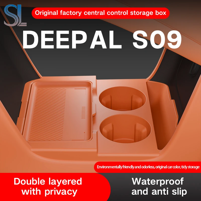 

For CHAGNAN DEEPAL S09‌ 2025 2026 Storage Box Center Armrest Hidden Box Cup Holder Organizer Interior Accessories