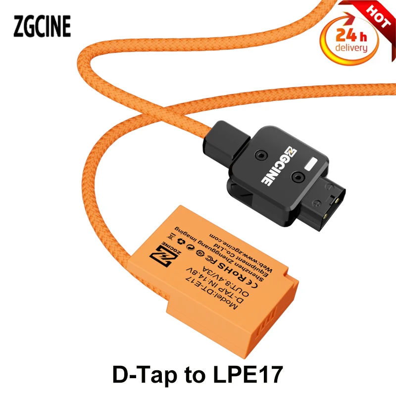 ZGCINE D-Tap to LPE17 Dummy Battery Cable For Canon Camera for Canon RP R10 R50 R8 M6 M62 200D 200D2 850D 200D 750D 77D M3 M5