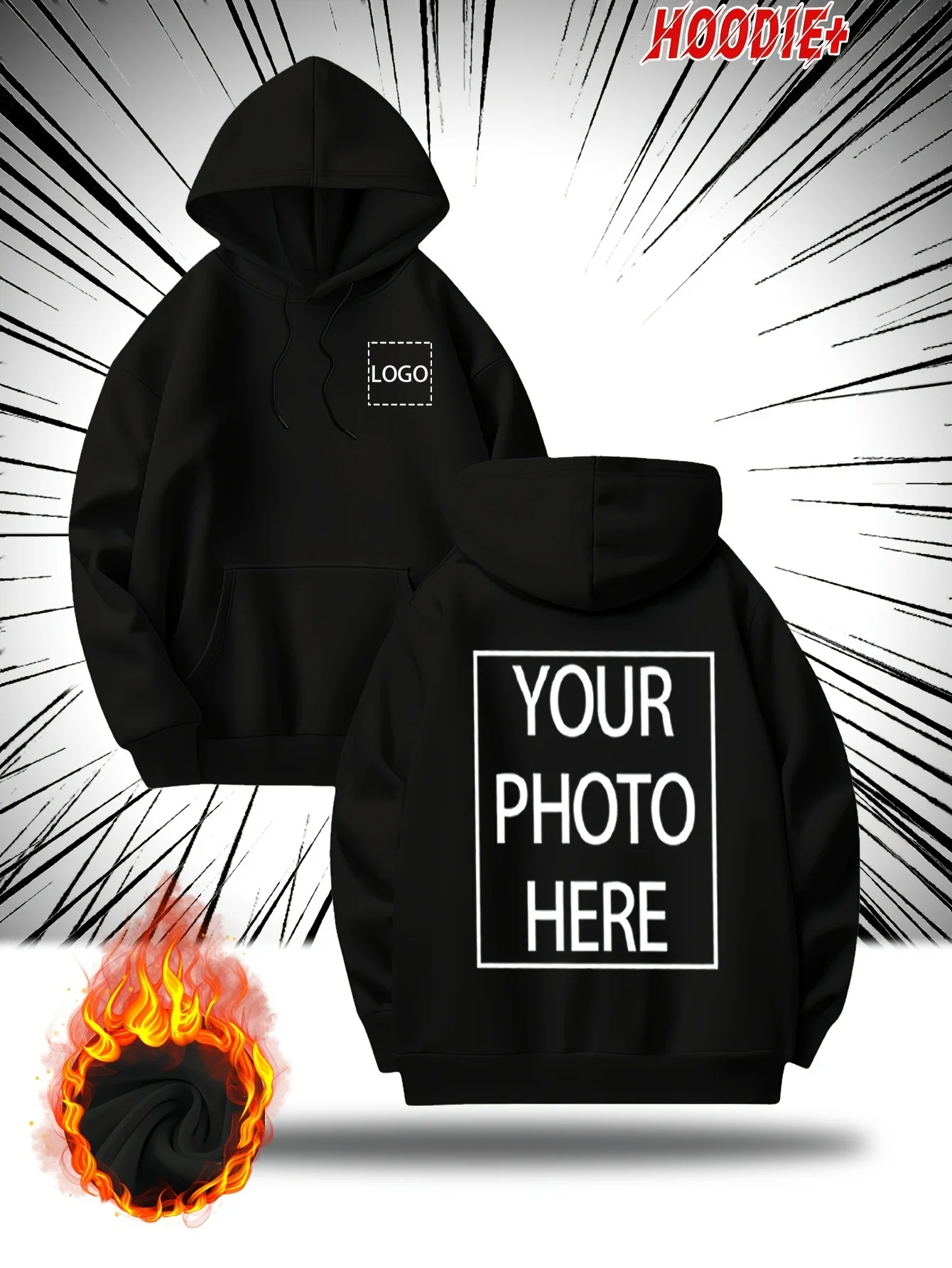 Customized Text Print Family Couple Men Hoody Autumn Winter Loose Pullovers Casual Soft Sportswear Fleece Comfortable Hoodies