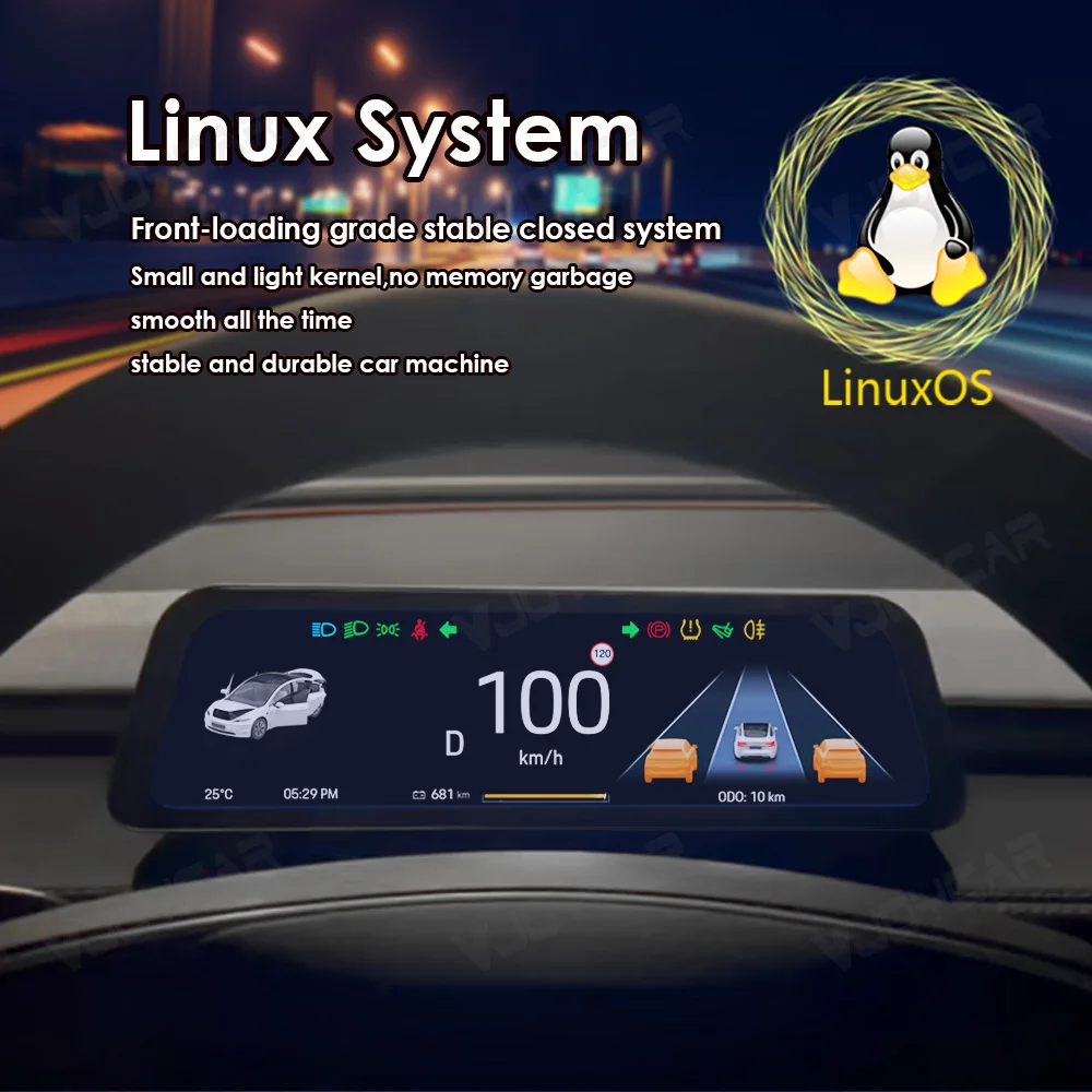 VJOYCAR أحدث Gen.3 9.66 بوصة عرض الأدوات للنموذج الجديد Y Juniper لوحة القيادة مع منفذ الهواء لجميع طراز Tesla 3 Y #3