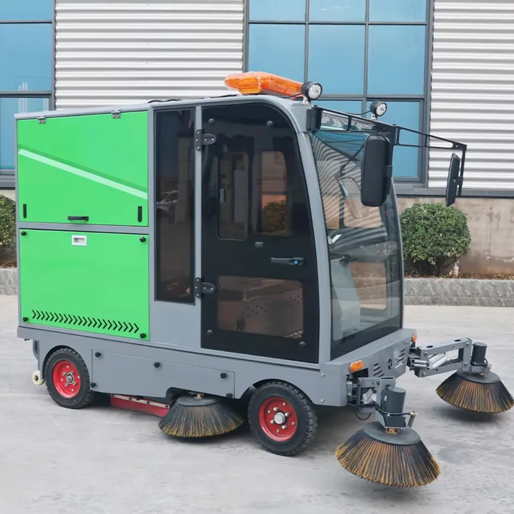 Mini High Power Ride on Road Scrubber Vehicle Electric Industrial Street Garbage Leaf Collection China Sweeper