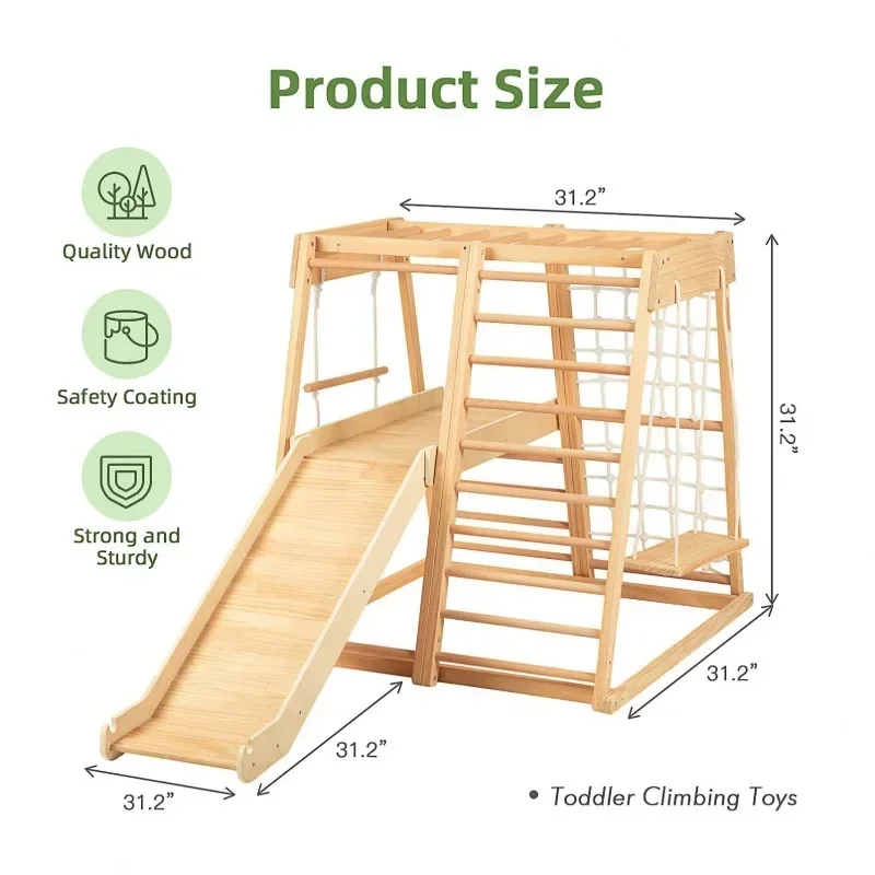 Solid Wood Children's Climbing Rack Indoor Household Small Family Paradise Baby's Climbing Slide Combination Naughty Castle