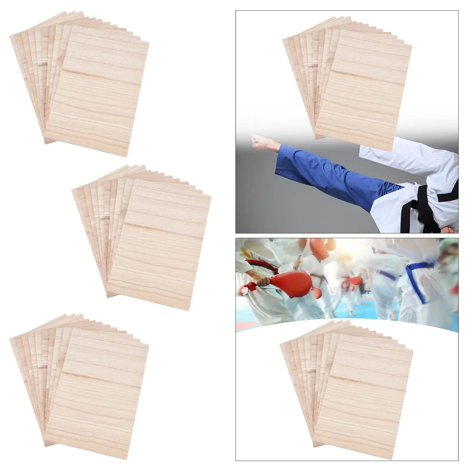 10x Wood Breaking Board Wooden Supply Accessories Professional Equipment Kick