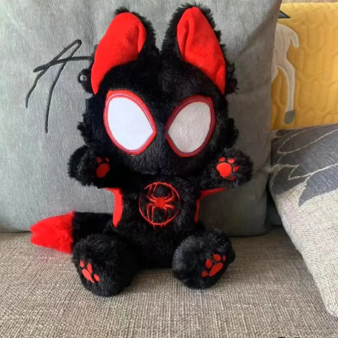 

Marvel Avengers Character Peripheral Miles Spider-Man Cat Shape Plush Doll Home Decoration Birthday Gift