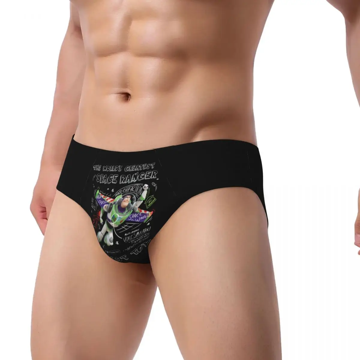 Custom Men's Toy Story Buzz Lightyear Anime Panties Underwear Male Stretch Briefs Underpants