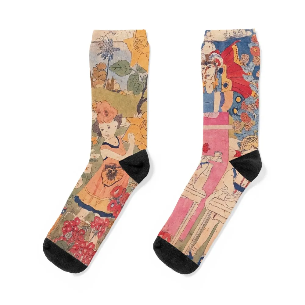 Henry Darger art Socks anti slip football crazy luxury heated Luxury Woman Socks Men's