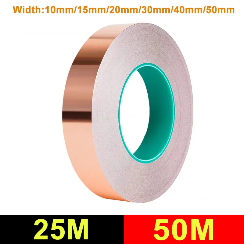 

Copper foil tape Double-Sided Conductive Copper Tape for Stained Glass Guitar EMI Shielding Slug Circuit Electrical Repair Tape