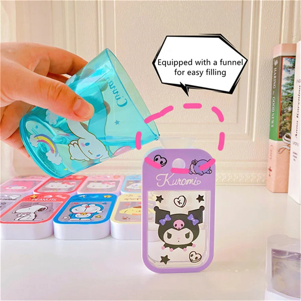 50ml Sanrio Hello kitty tragbare Parfüm Sprüh flasche Melodie Cinna moroll Kuromi nachfüllbare Alkohol flasche Presse Kosmetik Geschenke