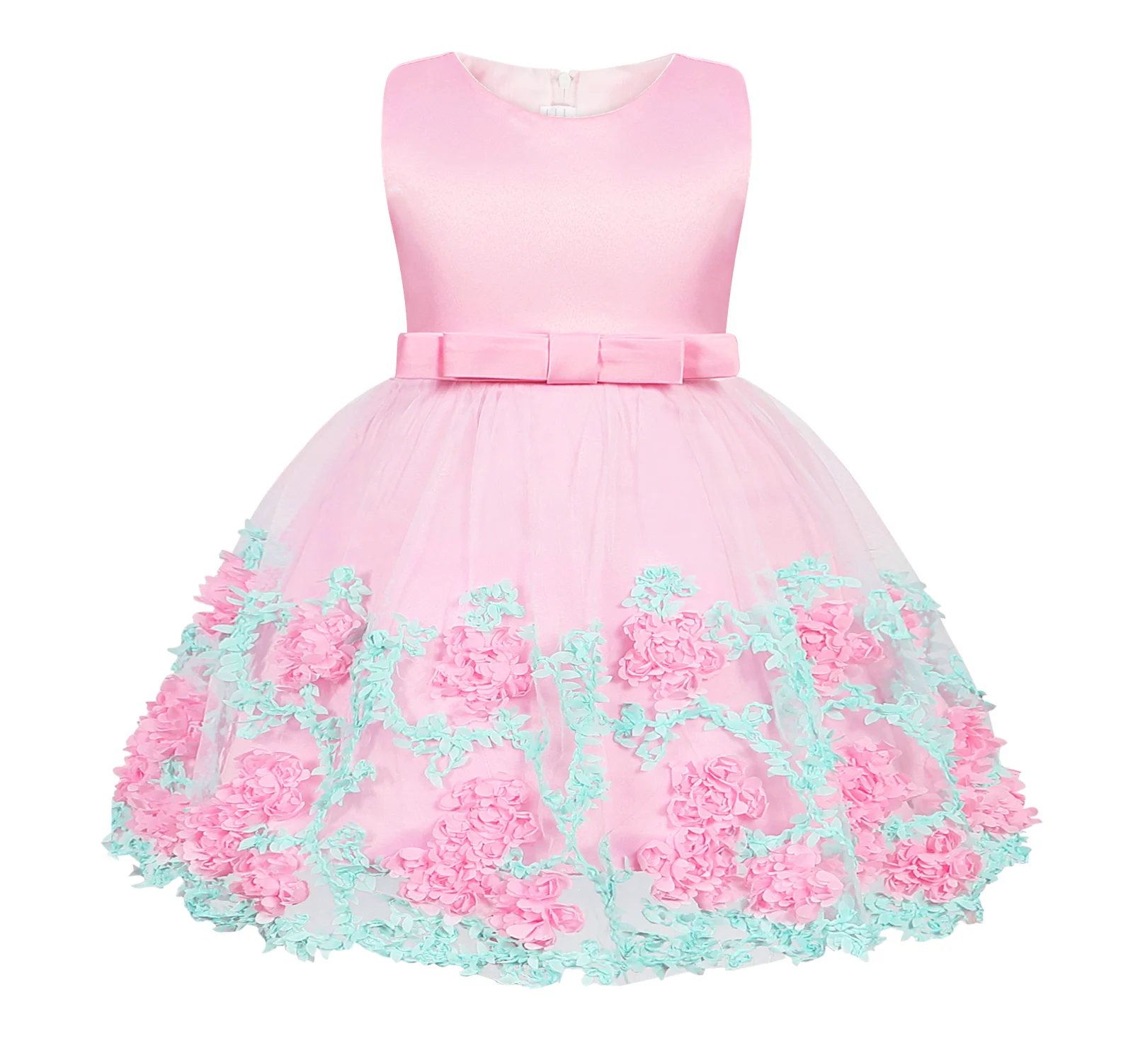 Jurebecia Baby Dress Girls' Wedding Dress Skirt Fluffy Flower One Year Old Baby Princess Dress Baby Dress