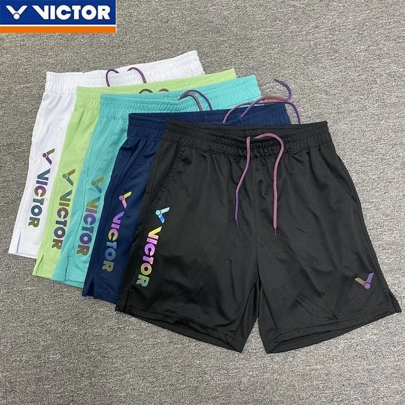 Victor 2024 New Unisex Badminton Training Shorts with Quick Drying and Breathable Knitted Shorts