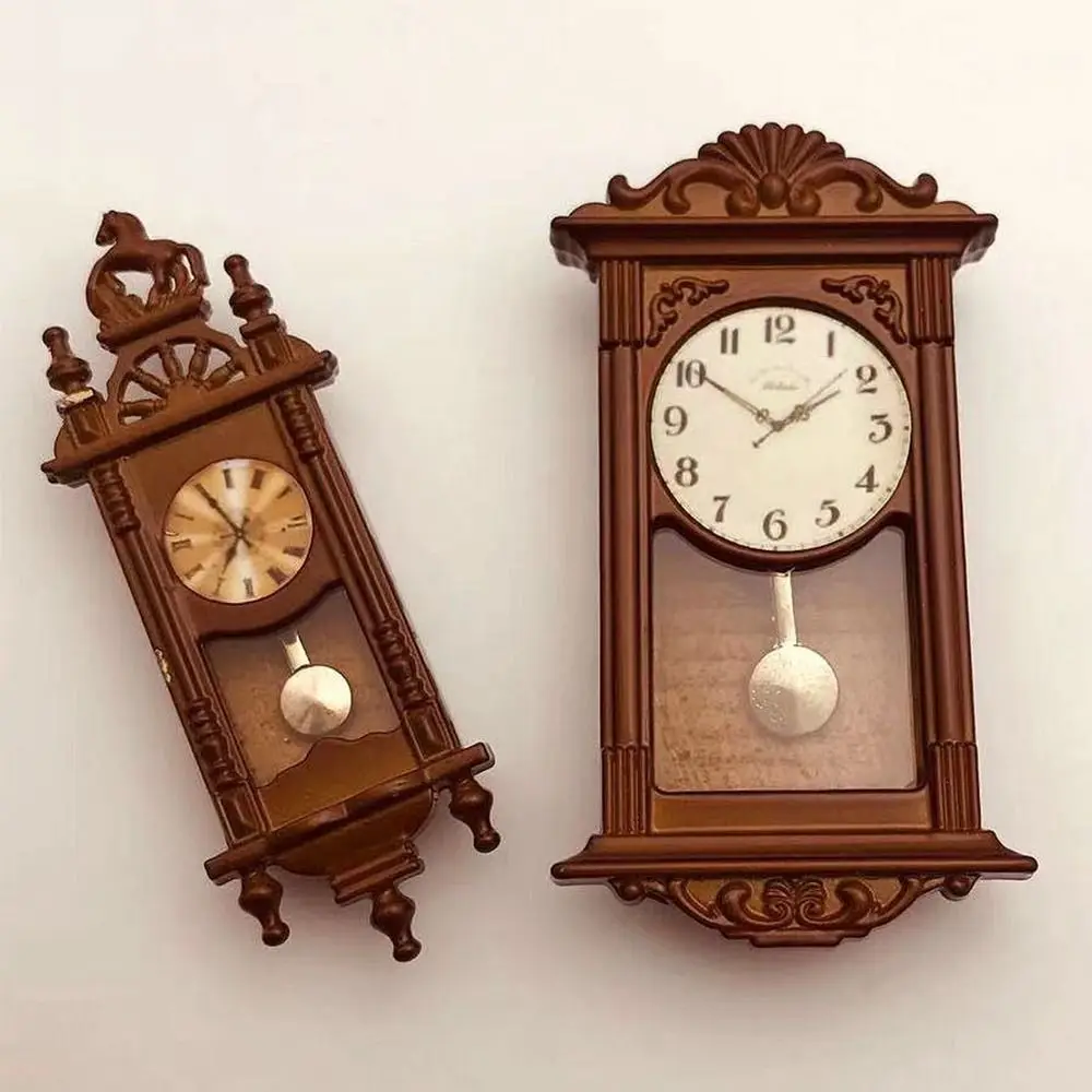 Reloj de pared en miniatura para casa de muñecas, accesorios de decoración del hogar, juguete de muebles de juego de simulación, 1:12, 1 unidad