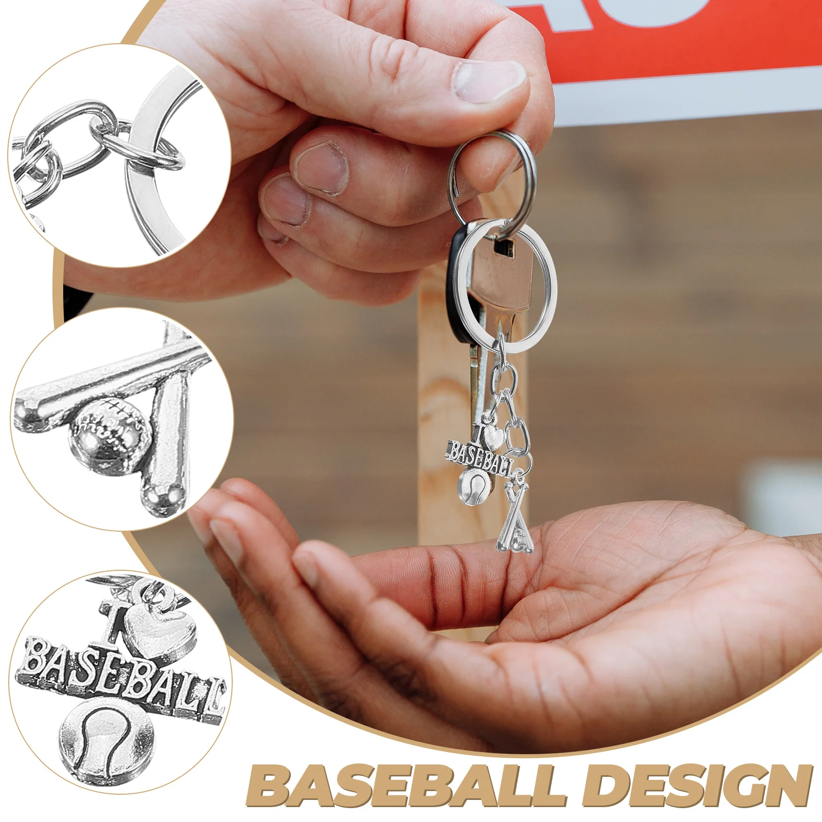 

Stylish Baseball Bat Keychain Mini Baseball Pendant Bag Decor Sports Key Ring For Boys Women Unique Gift Softball Keychains