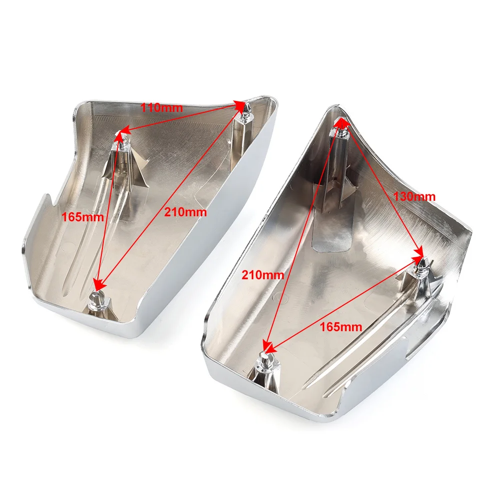 1Pair Black/Chrome Motorcycle ABS Battery Side Cover Protector Guard For Honda VTX1800 C/Custom 2002 2003 2004 2006 2007 2008