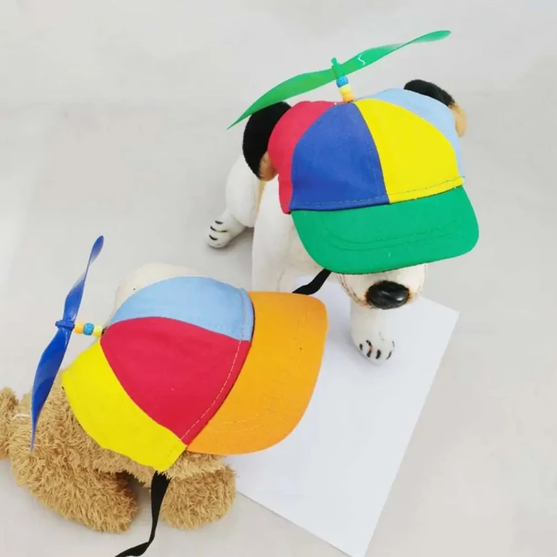 

Pet Hat with Propeller Design Breathable Pet Hat Colorful Pet Propeller Hat Adorable Sunproof Dog Baseball Cap for Summer