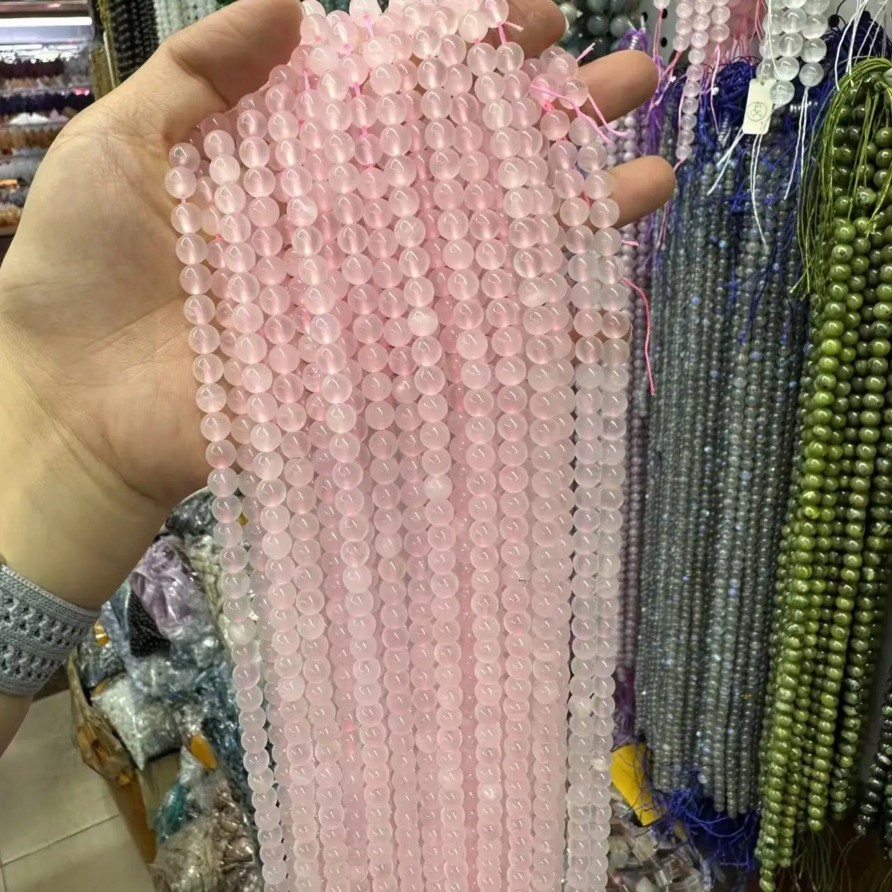 

Natural Pink Calcite / Selenite Stone Round Beads Natural Stone Beads DIY Loose Beads for Jewelry Making Strand 15" Wholesale !