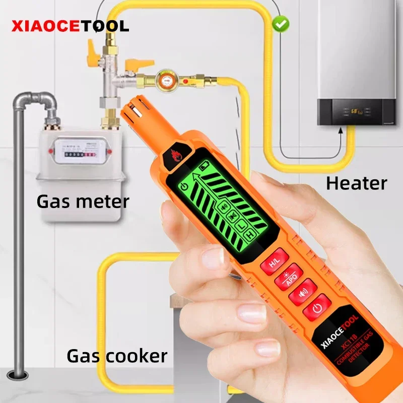 

XC11AB Combustible Gas Detector with Alarm Mini Handheld Gas Leak Detector for Locating Natural Gas Source air quality monitor